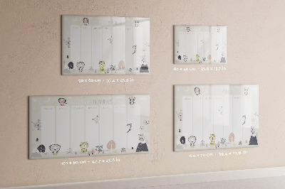 Magnetic board with marker Weekly plan