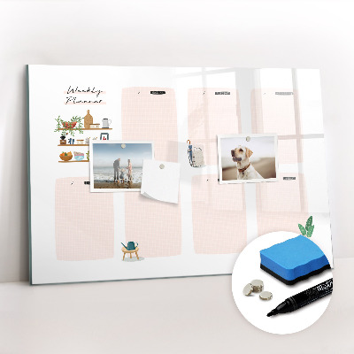 Magnetic erase board Weekly planner