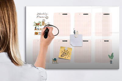 Magnetic erase board Weekly planner