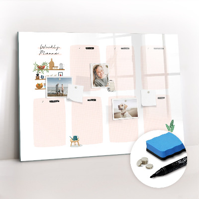 Magnetic erase board Weekly planner