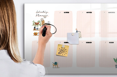 Magnetic erase board Weekly planner