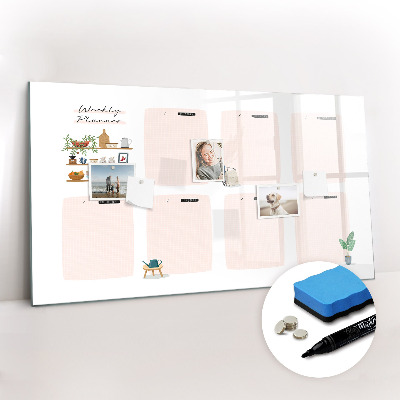 Magnetic erase board Weekly planner