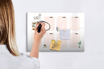 Magnetic board for drawing Weekly planner