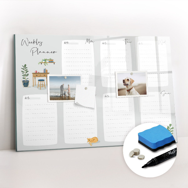 Magnetic writing board Cozy weekly planner