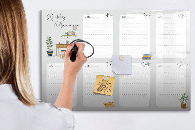 Magnetic board for drawing Cozy weekly planner