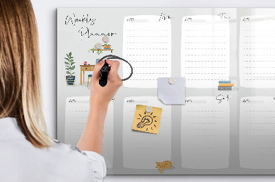 Magnetic board for drawing Cozy weekly planner