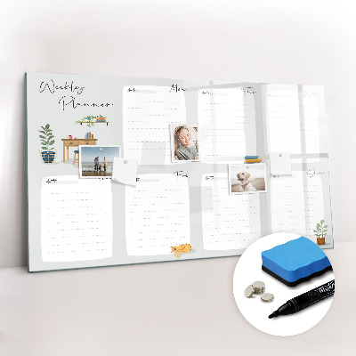 Magnetic board for drawing Cozy weekly planner