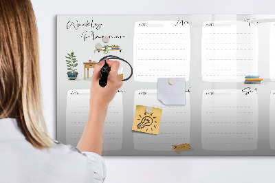 Magnetic board for drawing Cozy weekly planner