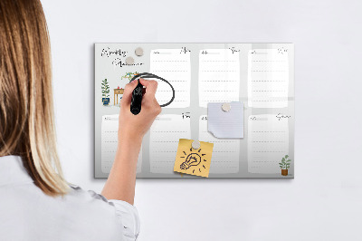 Magnetic board for drawing Cozy weekly planner