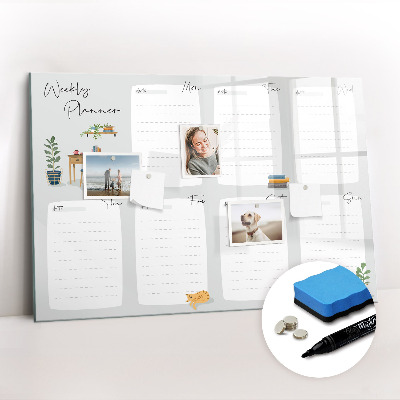 Magnetic board for drawing Cozy weekly planner