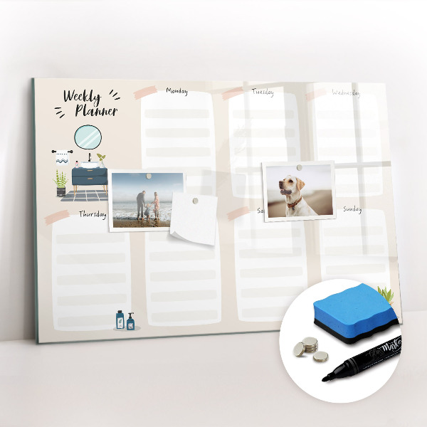 Magnetic erase board Weekly planner
