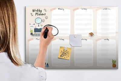 Magnetic board for drawing Weekly planner