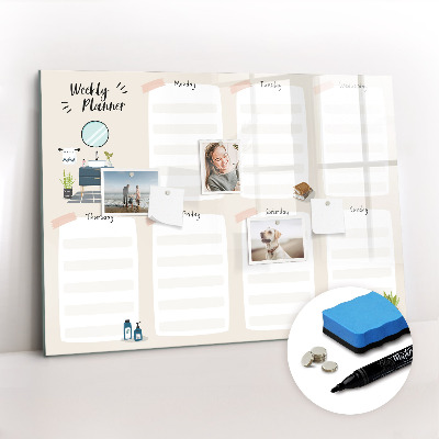 Magnetic erase board Weekly planner
