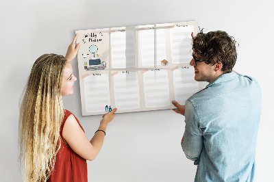 Magnetic erase board Weekly planner