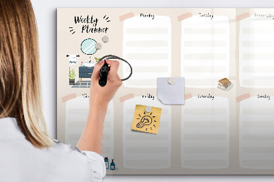 Magnetic board for drawing Weekly planner