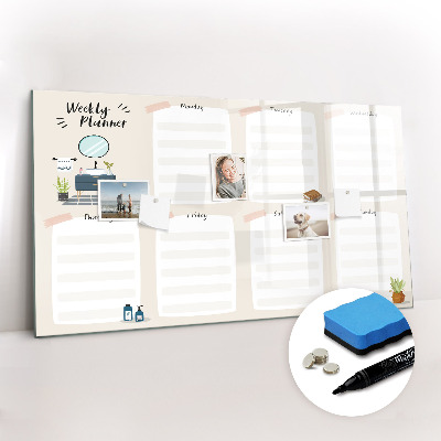 Magnetic erase board Weekly planner