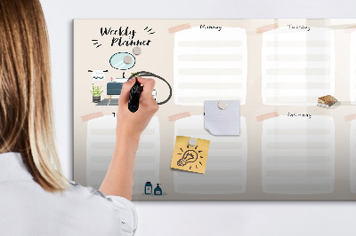 Magnetic erase board Weekly planner