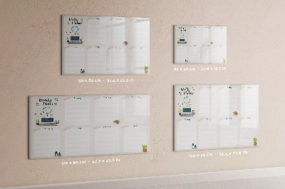 Magnetic board for drawing Weekly planner