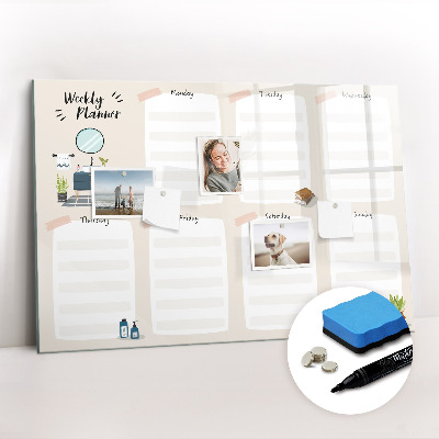 Magnetic erase board Weekly planner