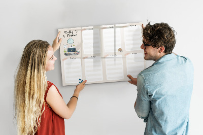 Magnetic board for drawing Weekly planner