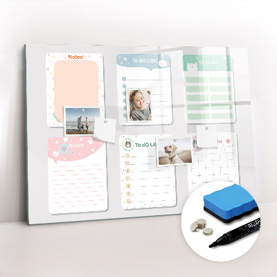 Magnetic board for writing Colored notes