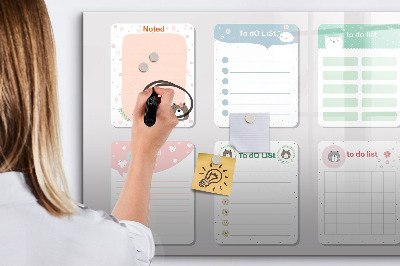 Magnetic board for writing Colored notes