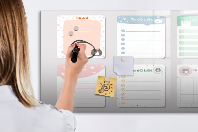 Magnetic board for writing Colored notes
