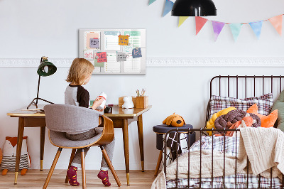 Magnetic board for writing Colored notes