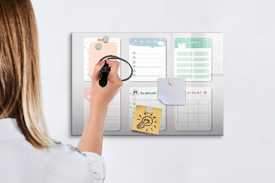 Magnetic board for writing Colored notes
