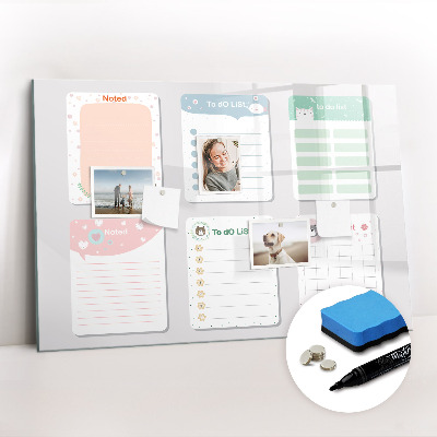 Magnetic board for writing Colored notes