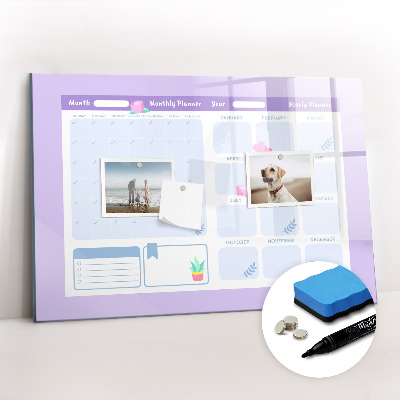 Magnetic board for writing Pink Annual Planner