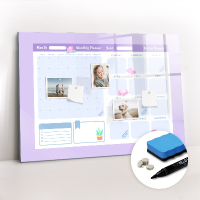 Magnetic board for writing Pink Annual Planner