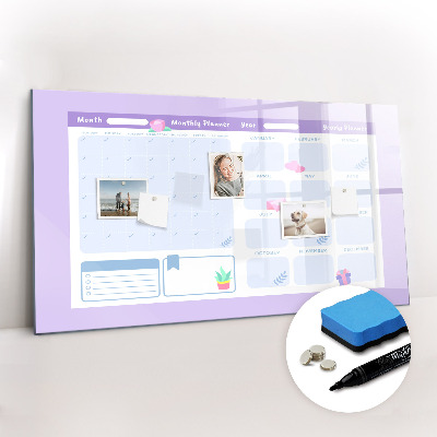 Magnetic board for writing Pink Annual Planner