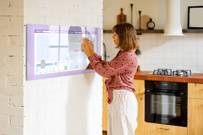 Magnetic board for writing Pink yearly planner