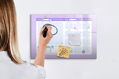 Magnetic writing board Pink Annual Planner
