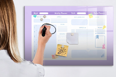 Magnetic erase board Pink Yearly Planner