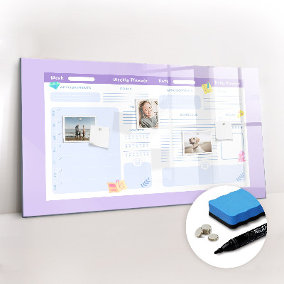 Magnetic erase board Pink Yearly Planner