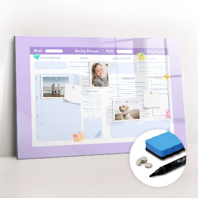 Magnetic erase board Pink Yearly Planner