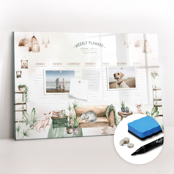 Magnetic erase board Cozy Home Planner