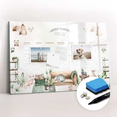 Magnetic erase board Cozy Home Planner