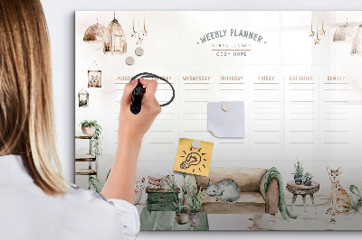 Magnetic erase board Cozy Home Planner