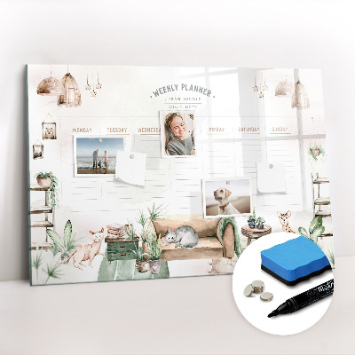 Magnetic erase board Cozy Home Planner
