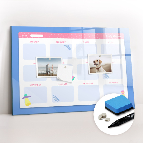 Magnetic erase board Monthly planner