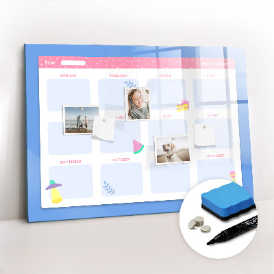 Magnetic board with marker Monthly planner