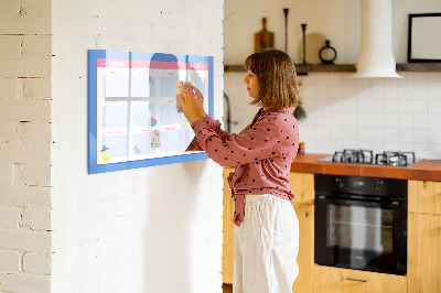 Magnetic board with marker Monthly planner