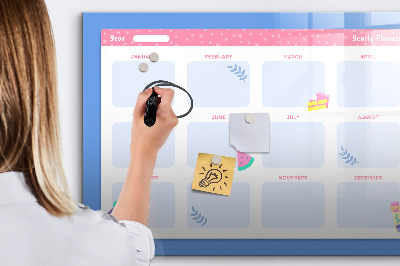 Magnetic board with marker Monthly planner