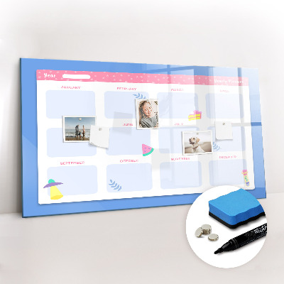 Magnetic erase board Monthly planner