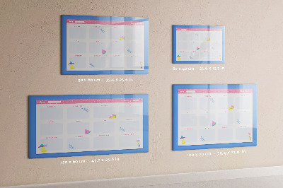 Magnetic board with marker Monthly planner