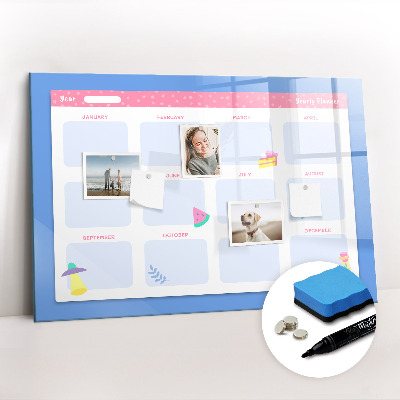 Magnetic erase board Monthly planner
