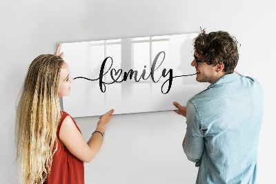 Magnetic writing board The inscription family